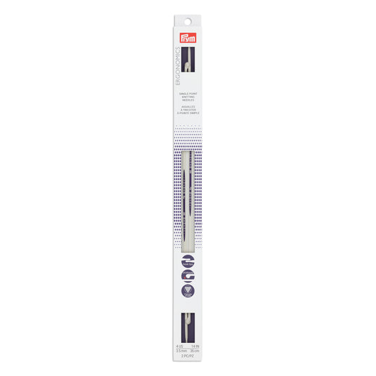 57027|Prym 14" Ergonomic Single Point Knitting Needles, US 4 (3.5mm)