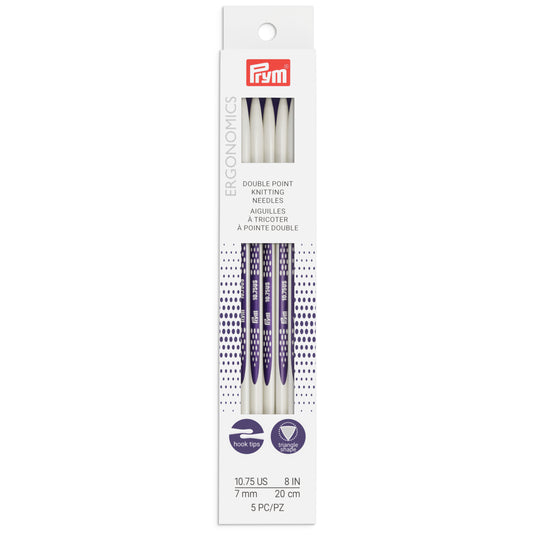 57057|Prym 8" Ergonomic Double Point Knitting Needles, US 10.75 (7mm)