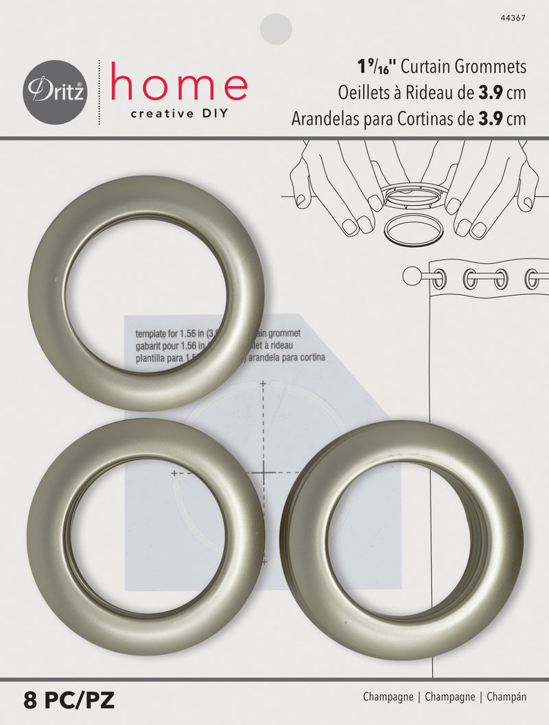 Load image into Gallery viewer, 44367|Dritz 1-9/16" Plastic Curtain Grommets, Champagne, 8 Sets
