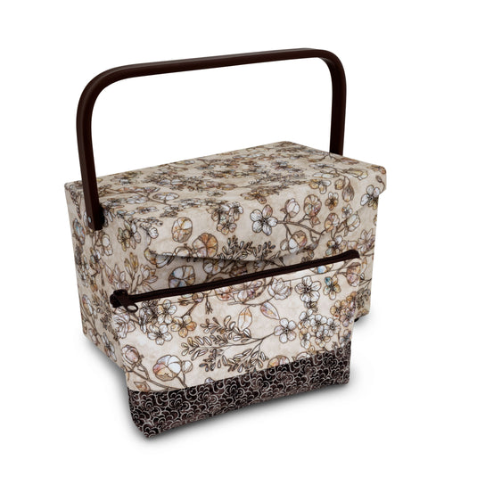 Z10456|Dritz Rectangular Sewing Basket with Zippered Case, Medium