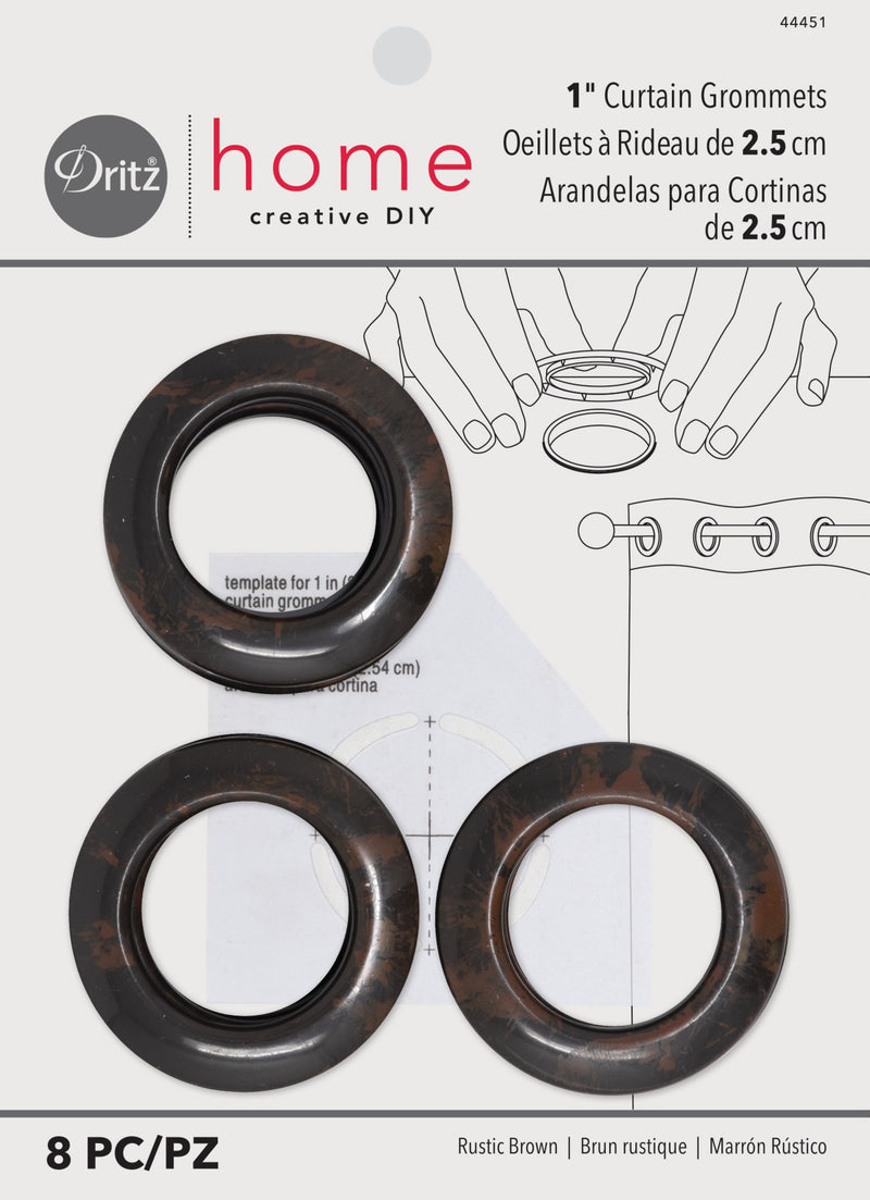 Load image into Gallery viewer, 44451|Dritz 1" Plastic Curtain Grommets, Brown, 8 Sets
