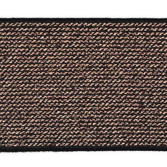 9590BRG|Dritz 1-3/4" Metallic Waistband Elastic, Black & Rose Gold Metallic, 2 yd