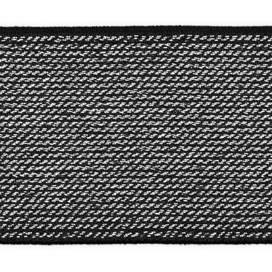 9590BS|Dritz 1-3/4" Metallic Waistband Elastic, Black & Silver Metallic, 2 yd