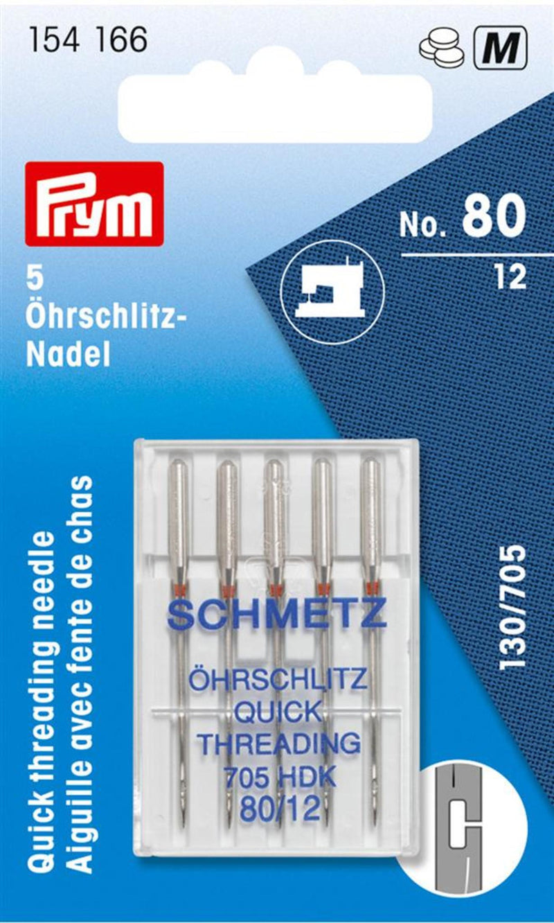 Load image into Gallery viewer, 154166|Prym Quick Thread Sewing Machine Needles, Size 12 (No. 80), 5 pc