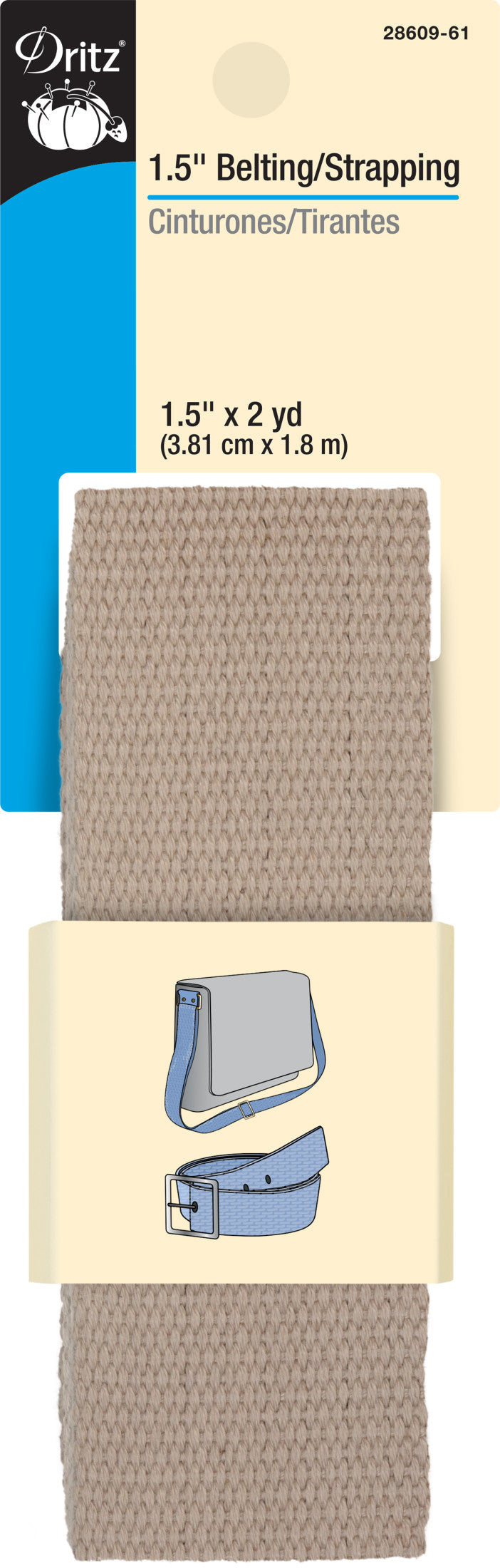 Chargez l'image dans la visionneuse de la galerie, 28609-61|Dritz 1-1/2" Polyester Belting &amp; Strapping, Stone, 2 yd