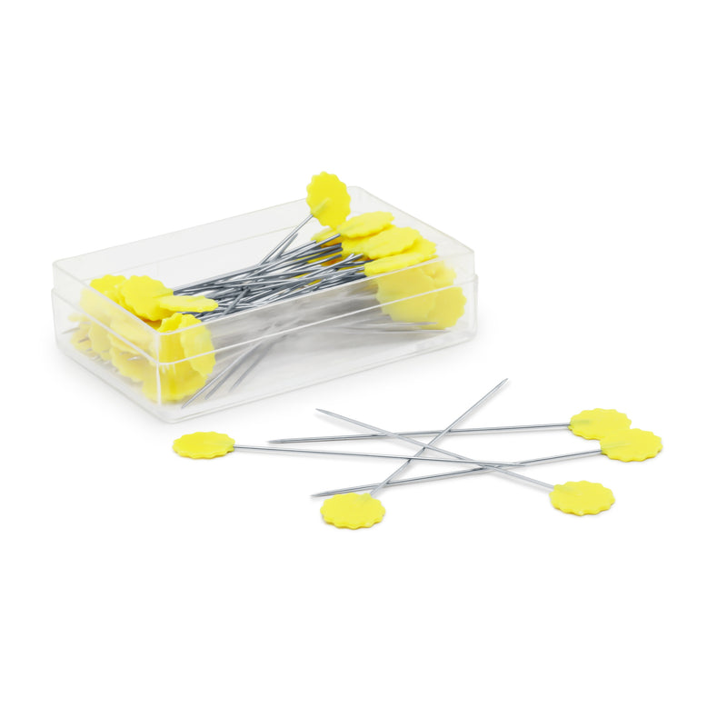 Chargez l'image dans la visionneuse de la galerie, 3010|Dritz 2" Flat Flower Pins, Yellow, 50 pc