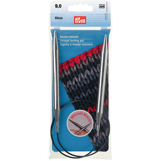 212222|Prym 24" Circular Brass Knitting Needles, 9mm