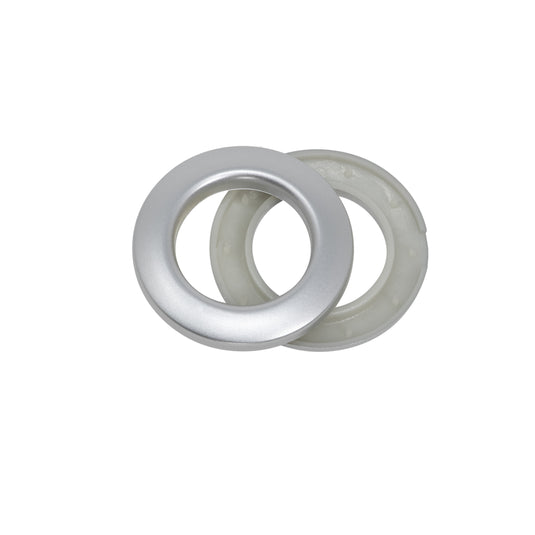 44373|Dritz 1" Plastic Curtain Grommets, Brushed Silver, 8 Sets