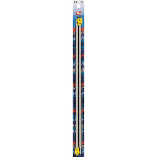191469|Prym 14" Single Point Aluminum Knitting Needles, 6mm