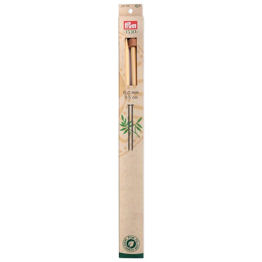 222122|Prym 13" Single Point Bamboo Knitting Needles, 8mm