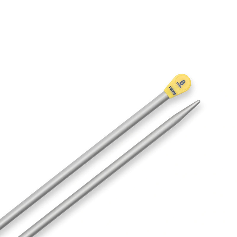Cargue la imagen en el visor de la galería, 191480|Prym 16" Single Point Aluminum Knitting Needles, 6mm