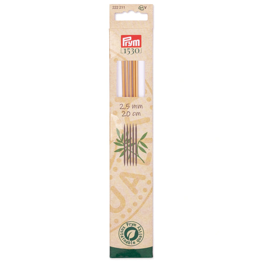 222211|Prym 8" Double Point Bamboo Knitting Needles, 2.5mm