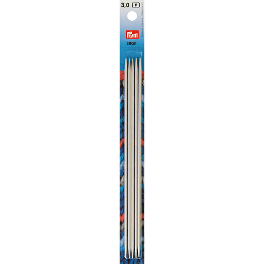 191490|Prym 8" Double Point Aluminum Knitting Needles, 3mm
