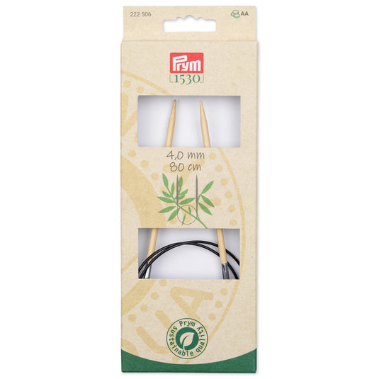 222506|Prym 32" (80 cm) Circular Bamboo Knitting Needles, US 6 (4 mm)