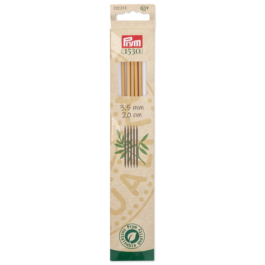 222213|Prym 8" Double Point Bamboo Knitting Needles, 3.5mm