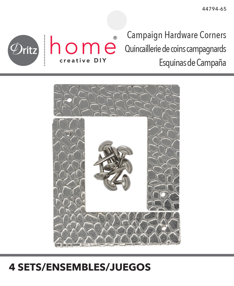 Chargez l'image dans la visionneuse de la galerie, 44794-65|Dritz Textured Campaign Corners, Small, Nickel, 4 pc