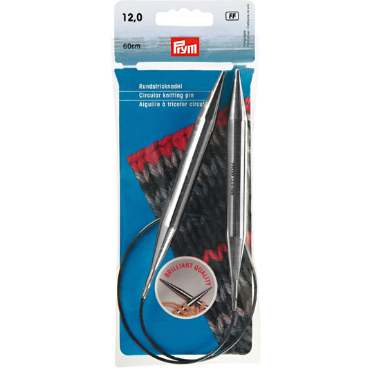 212242|Prym 24" Circular Brass Knitting Needles, 12mm