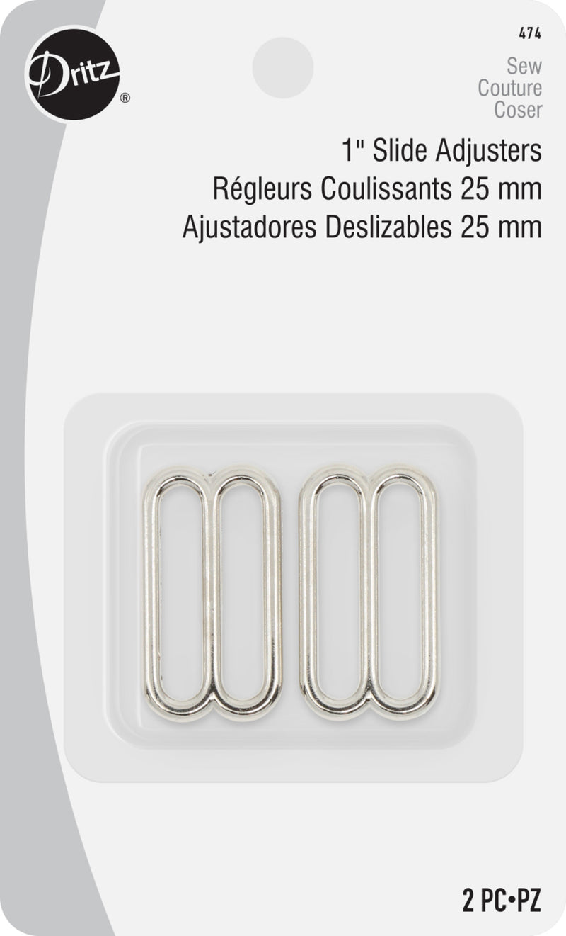 Load image into Gallery viewer, 474|Dritz 1" Slide Adjusters, Nickel, 2 pc