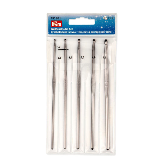 195991|Prym Crochet Hook Set, Gunmetal, 2.5-5mm