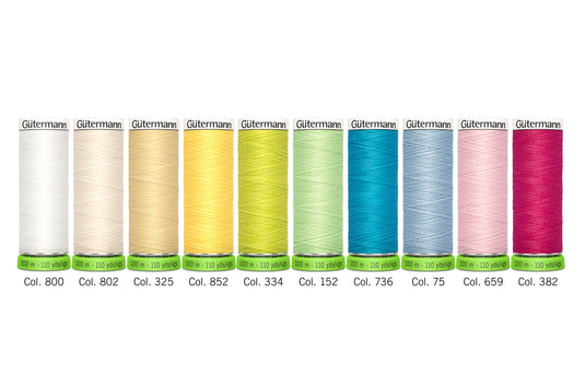 731138-2|Gutermann Sew-All rPET Polyester Thread Set, Light, 10 Spools