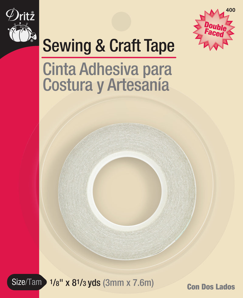 Load image into Gallery viewer, 400|Dritz 1/8" Double Faced Sewing &amp; Craft Tape, White, 8-1/3 yd