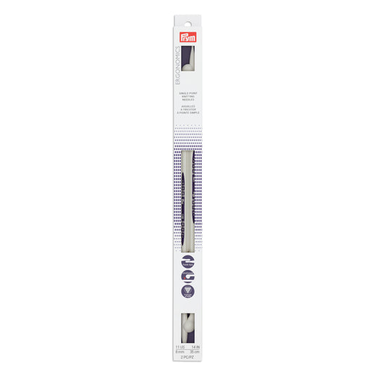 57034|Prym 14" Ergonomic Single Point Knitting Needles, US 11 (8mm)