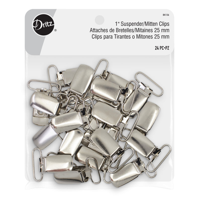 Load image into Gallery viewer, BK136|Dritz 1" Suspender/Mitten Clips, 24 pc, Nickel